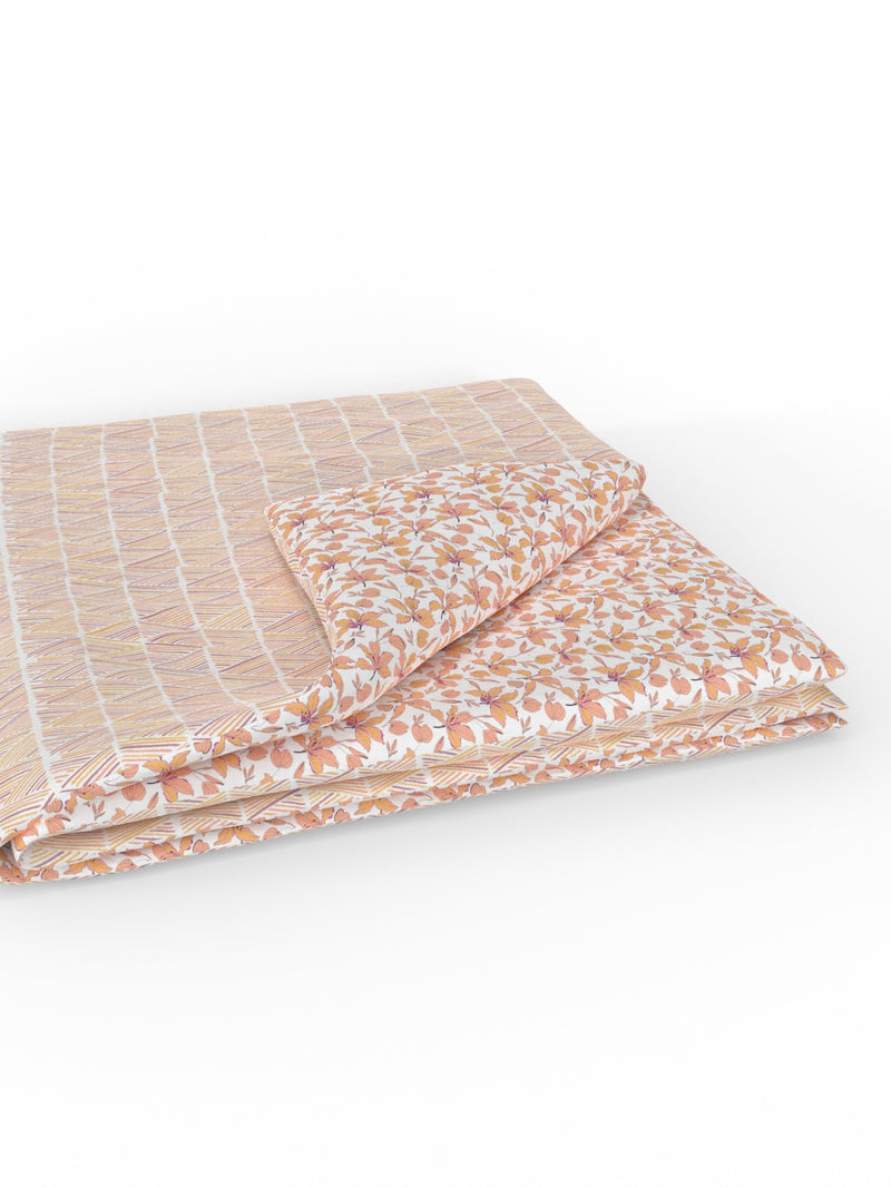 Extremely Soft 100% Muslin Cotton Dohar With Pure Cotton Flannel Filling <small> (geometric-yellow/orange)</small>