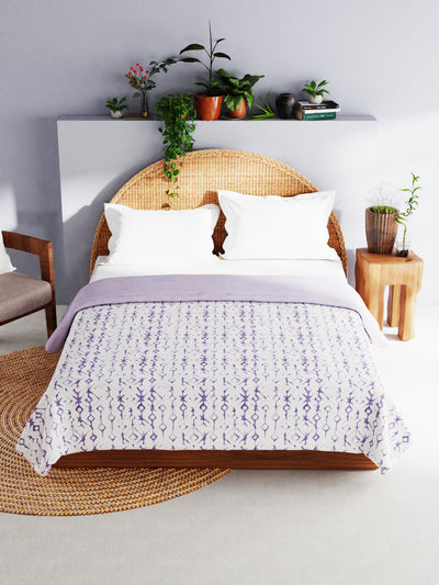 Extremely Soft 100% Muslin Cotton Dohar With Pure Cotton Flannel Filling <small> (geometric-purple)</small>