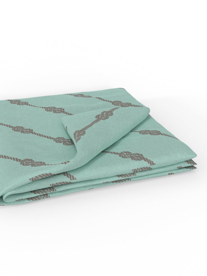 Super Soft 100% Cotton Blanket With Pure Cotton Flannel Filling <small> (abstract-mint/brown)</small>
