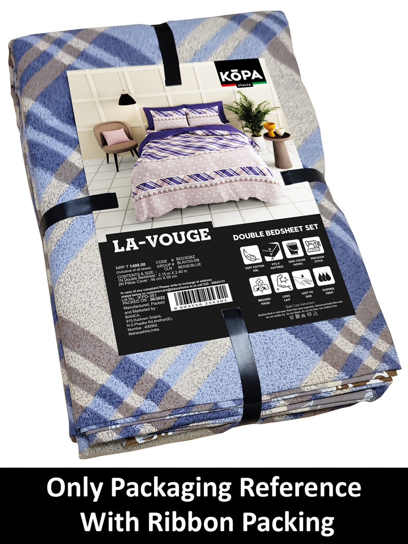 Extra Smooth Micro Double Bedsheet With 2 Pillow Covers <small> (floral-coffee)</small>