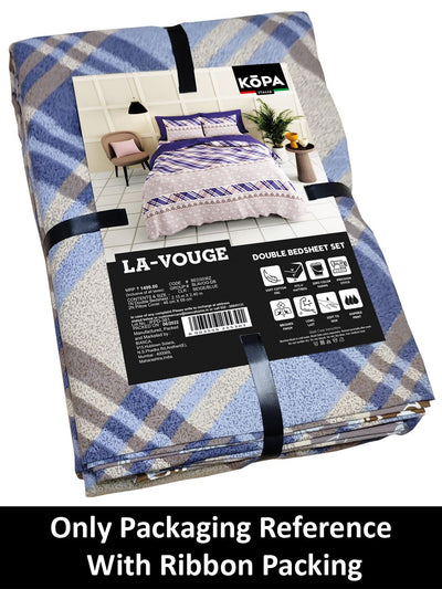 Extra Smooth Micro Double Bedsheet With 2 Pillow Covers <small> (ornamental-lt.peach/multi)</small>