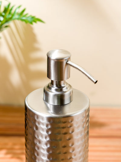 Elegant Stainless Steel Soap Dispenser <small> (hammered-matte black)</small>