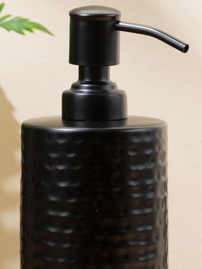 Elegant Stainless Steel Soap Dispenser <small> (hammered-matte black)</small>