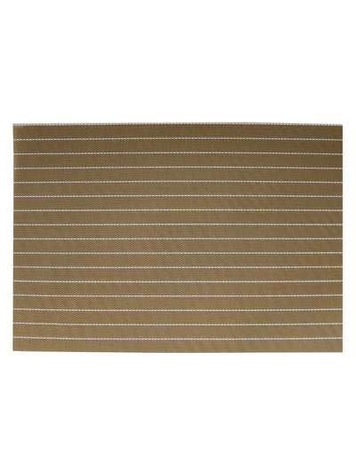 Premium Woven Pvc Placemat For Dining Table <small> (stripes-gold/white)</small>