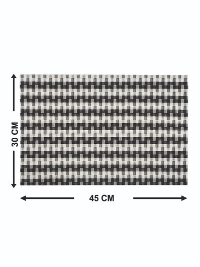 Premium Woven Pvc Placemat For Dining Table <small> (alpine-black/white)</small>