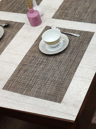 Luxury Woven Pvc Placemat For Dining Table <small> (bellevue-taupe)</small>