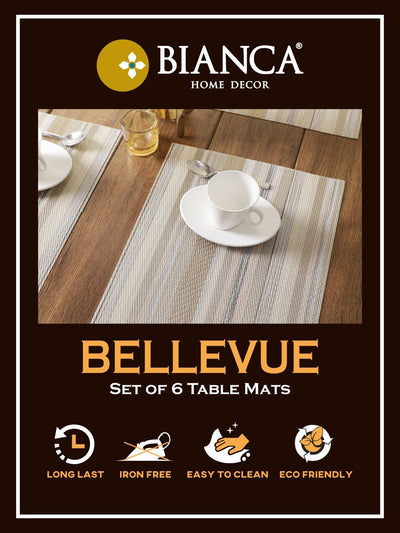 Luxury Woven Pvc Placemat For Dining Table <small> (bellevue-taupe)</small>