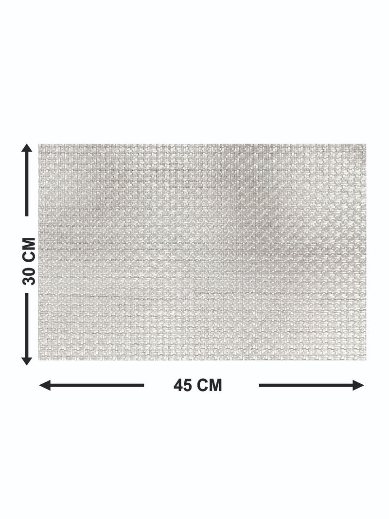Luxury Woven Pvc Placemat For Dining Table <small> (bellevue-silver)</small>