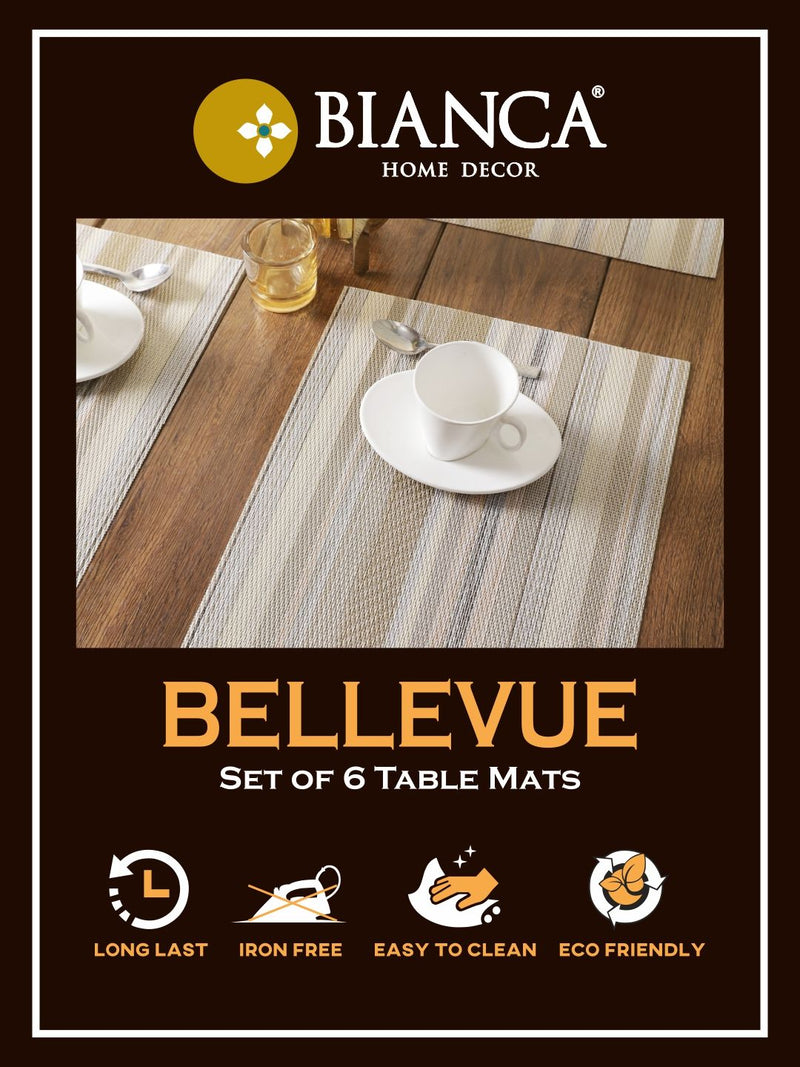 Luxury Woven Pvc Placemat For Dining Table <small> (bellevue-beige)</small>