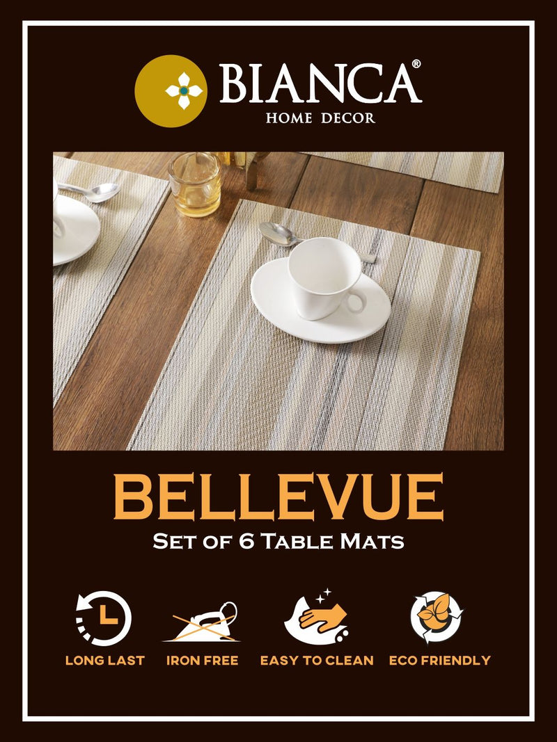 Luxury Woven Pvc Placemat For Dining Table <small> (bellevue-grey)</small>