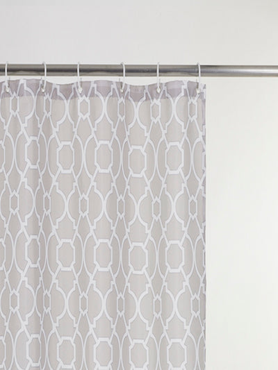 Waterproof Shower Curtain With Hooks <small> (abstract-lt.khaki)</small>