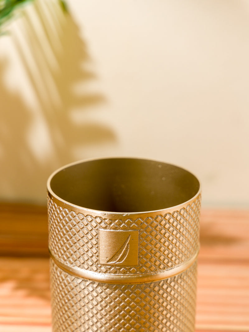 Elegant Stainless Steel Tooth Brush Holder <small> (diamond etch-soft gold)</small>