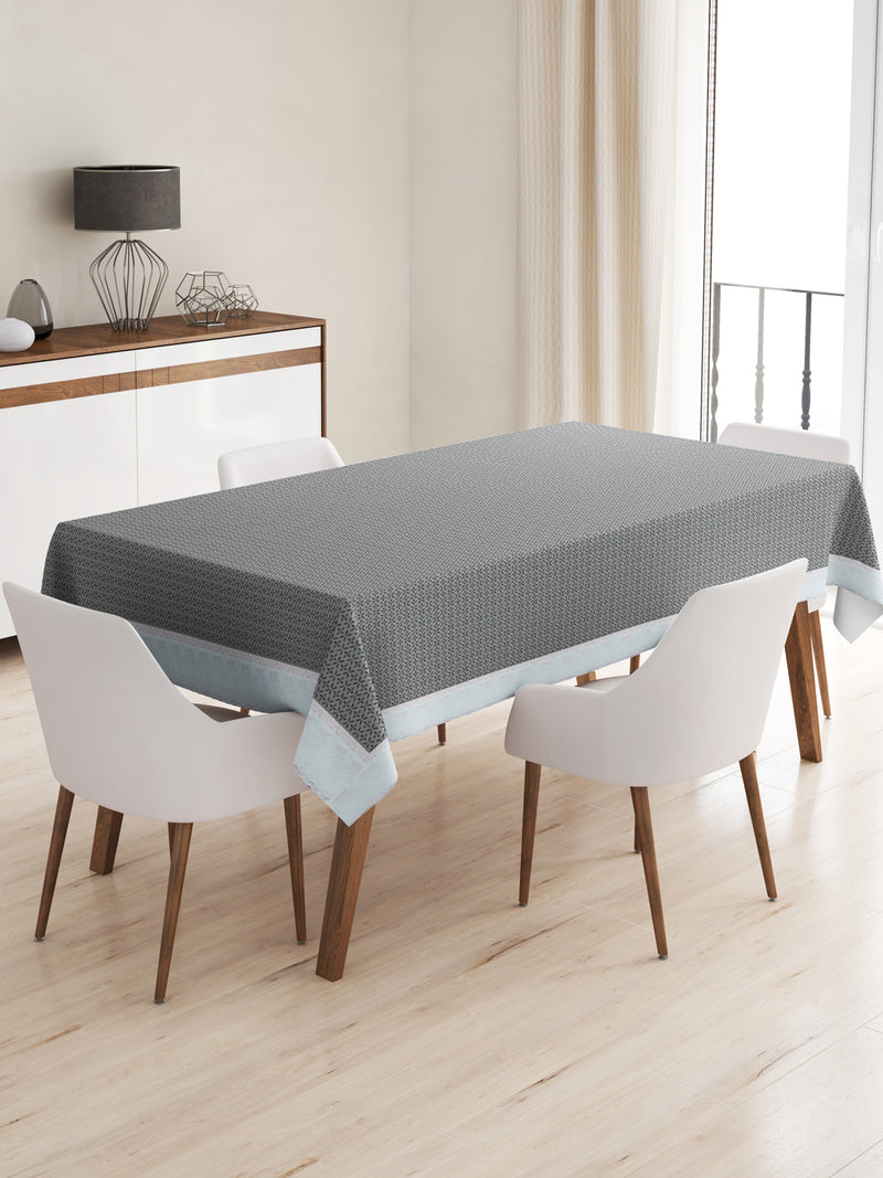Vinyl Pvc Dining Table Cover Easy To Clean Table Cloth <small> (floral-grey/black)</small>