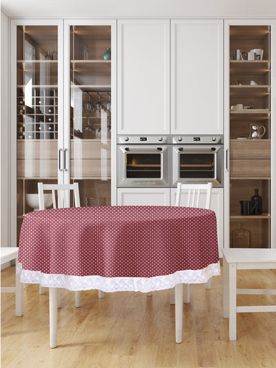 Vinyl Pvc Dining Table Cover Easy To Clean Table Cloth <small> (abstract-maroon)</small>