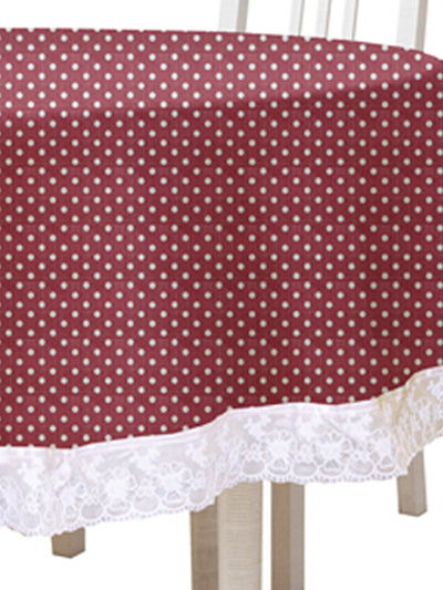 Vinyl Pvc Dining Table Cover Easy To Clean Table Cloth <small> (abstract-maroon)</small>