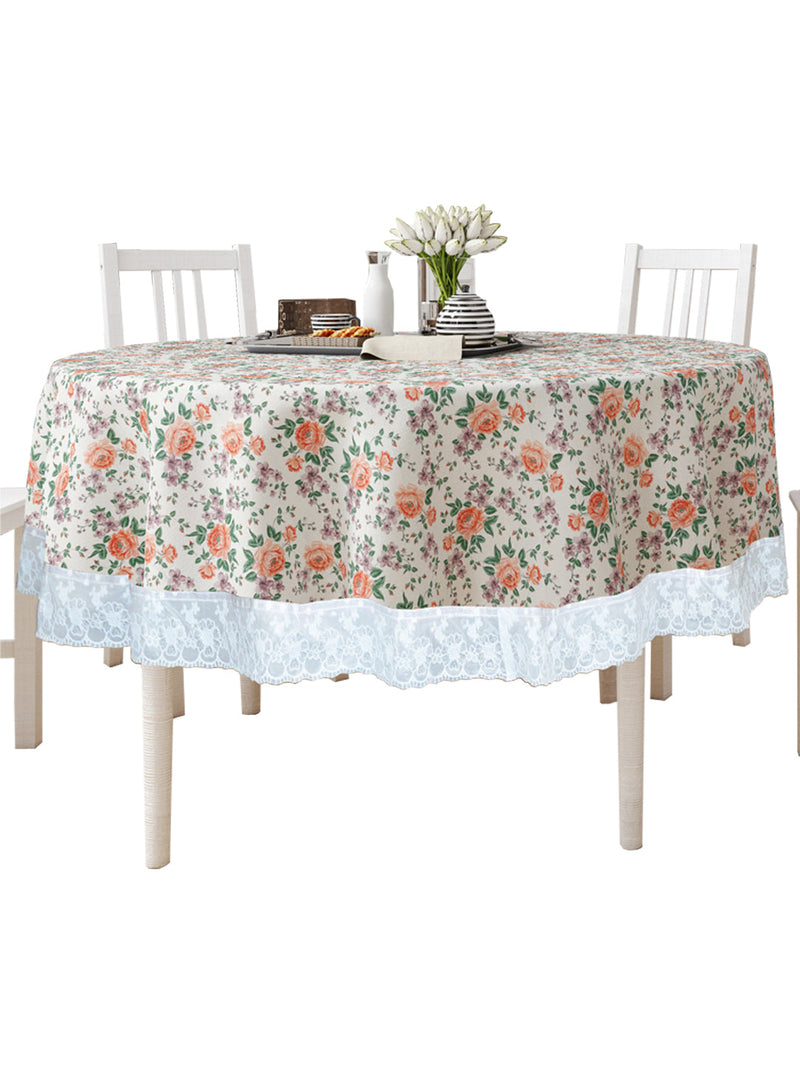 226_Clasic-Clear Vinyl PVC Dining Table Cover Easy to Clean Table Cloth_CLASSIC CLEAR_FLORAL_IVORY/PEACH_23