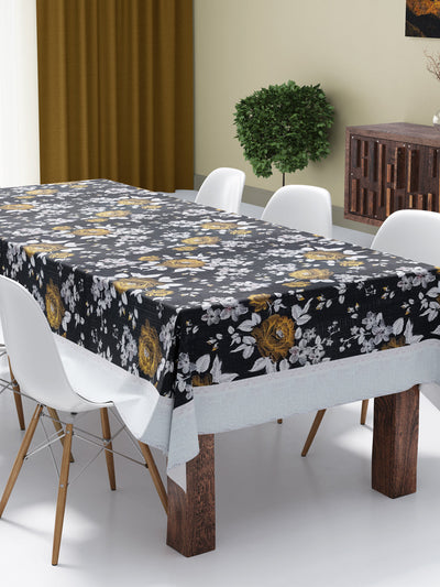 226_Clasic-Clear Vinyl PVC Dining Table Cover Easy to Clean Table Cloth_CLASSIC CLEAR_FLORAL_BLACK/SILVER_6