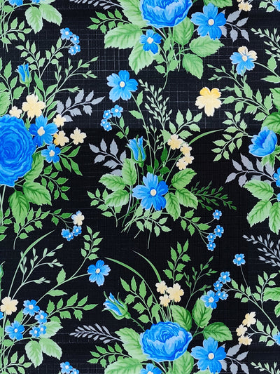 226_Clasic-Clear Vinyl PVC Dining Table Cover Easy to Clean Table Cloth_CLASSIC CLEAR_FLORAL_BLACK/BLUE_10