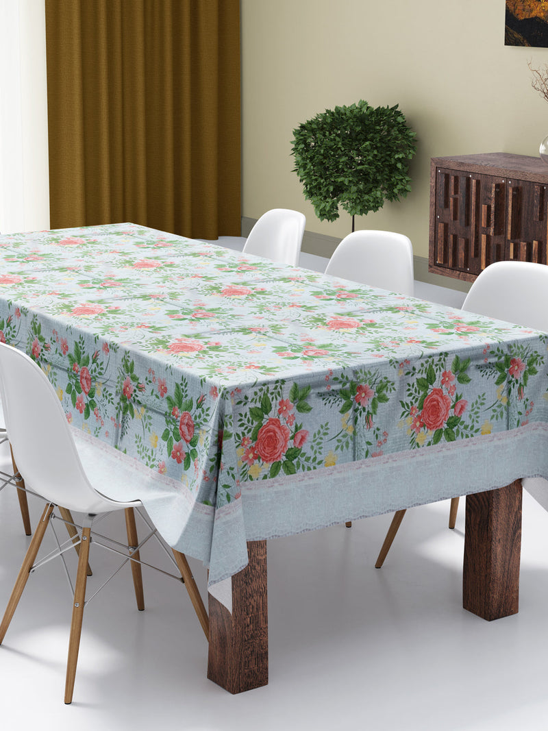 226_Clasic-Clear Vinyl PVC Dining Table Cover Easy to Clean Table Cloth_CLASSIC CLEAR_FLORAL_KHAKI/MULTI_6