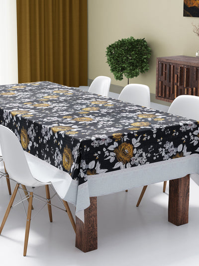 226_Clasic-Clear Vinyl PVC Dining Table Cover Easy to Clean Table Cloth_CLASSIC CLEAR_FLORAL_BLACK/SILVER_1