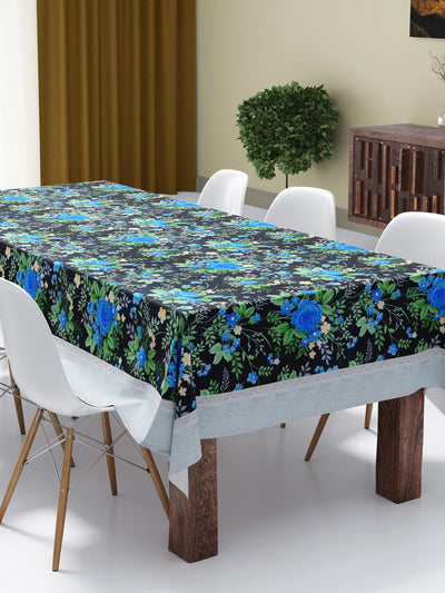 226_Clasic-Clear Vinyl PVC Dining Table Cover Easy to Clean Table Cloth_CLASSIC CLEAR_FLORAL_BLACK/BLUE_1