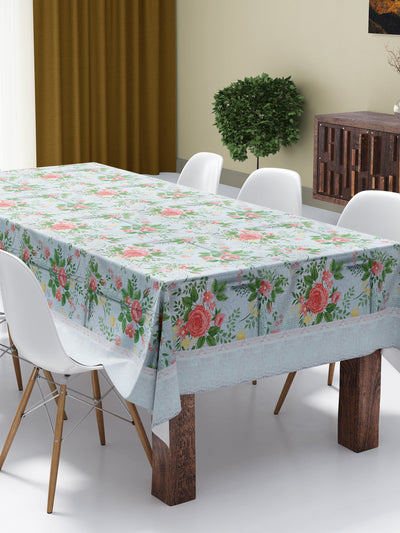 226_Clasic-Clear Vinyl PVC Dining Table Cover Easy to Clean Table Cloth_CLASSIC CLEAR_FLORAL_KHAKI/MULTI_1