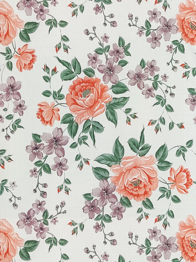 226_Clasic-Clear Vinyl PVC Dining Table Cover Easy to Clean Table Cloth_CLASSIC CLEAR_FLORAL_IVORY/PEACH_15