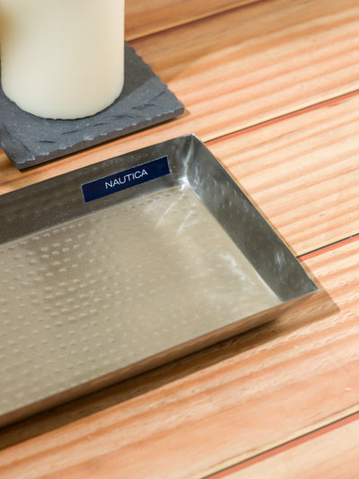 Elegant Stainless Steel Bathroom Tray <small> (hammered-matte black)</small>