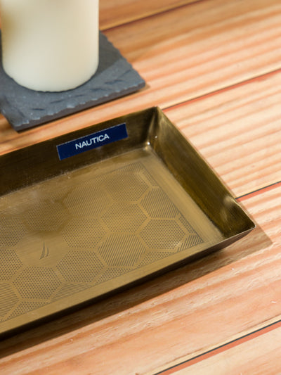 Elegant Stainless Steel Bathroom Tray <small> (waves-silver)</small>