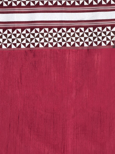 Designer Textured Polyester Curtain In Fancy Modern Design With Eyelets <small> (mix-match-maroon)</small>
