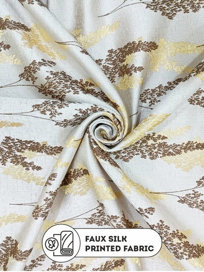 Jacquard Room Darkening Eyelet Curtain <small> (floral-brown/gold)</small>