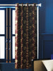 100% Blackout Thermal Insulated Noise Reducing Eyelet Curtain <small> (floral-brown)</small>