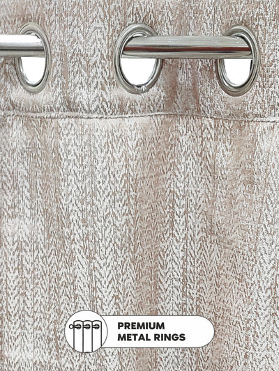 Jacquard Blackout Eyelet Curtain <small> (ornamental-taupe/silver)</small>